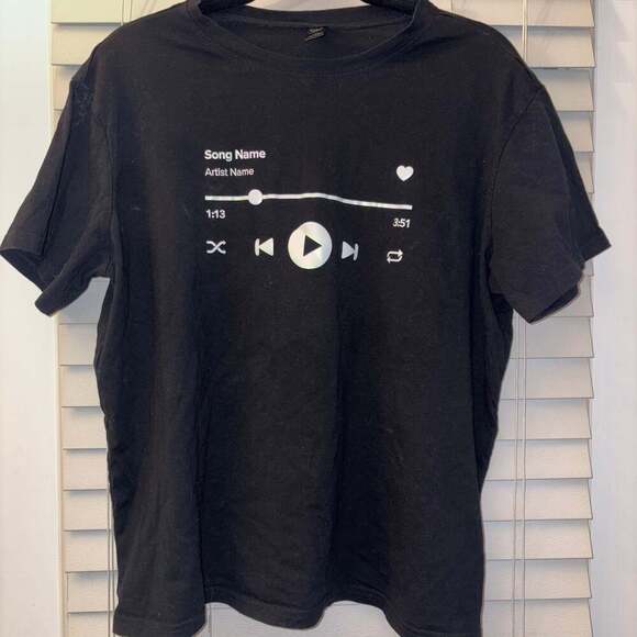 SHEIN Music Graphic Black Tee - Picture 3 of 5